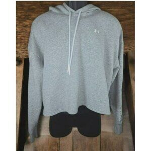 Under Armour Womens XL Gray Loose Fit Hoodie Sweatshirt With Logo Arm Detail